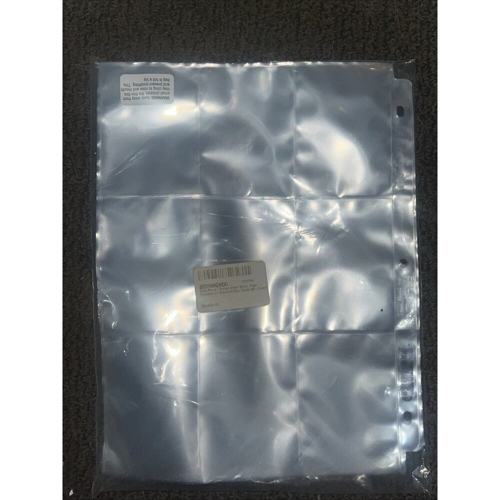 New (25) Ultra Pro 9 Pocket Silver Series Page Protectors - Standard Sized Cards
